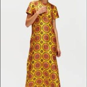 La DoubleJ Route Gialle Silk Twill Swing Dress